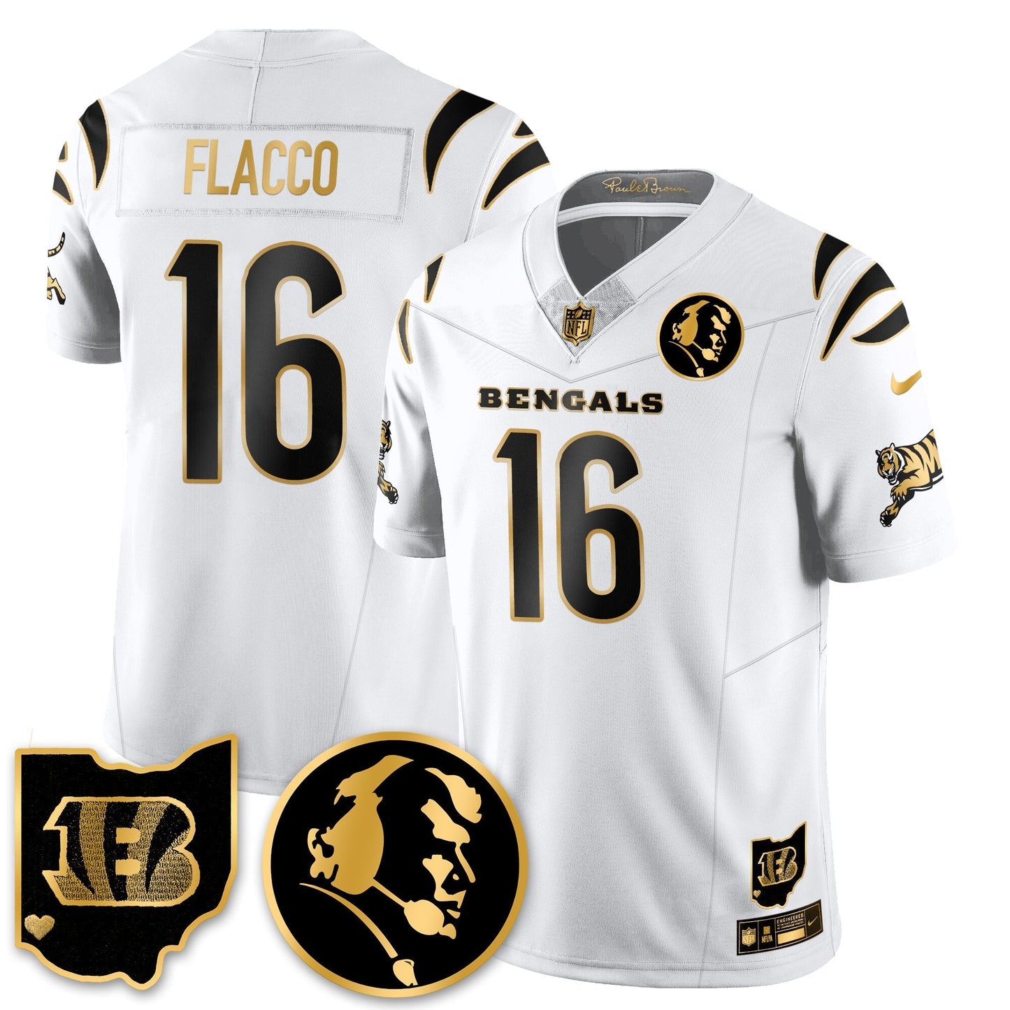 CIN Vapor Limited Gold Jersey - John Madden Patch - All Stitched-DTD