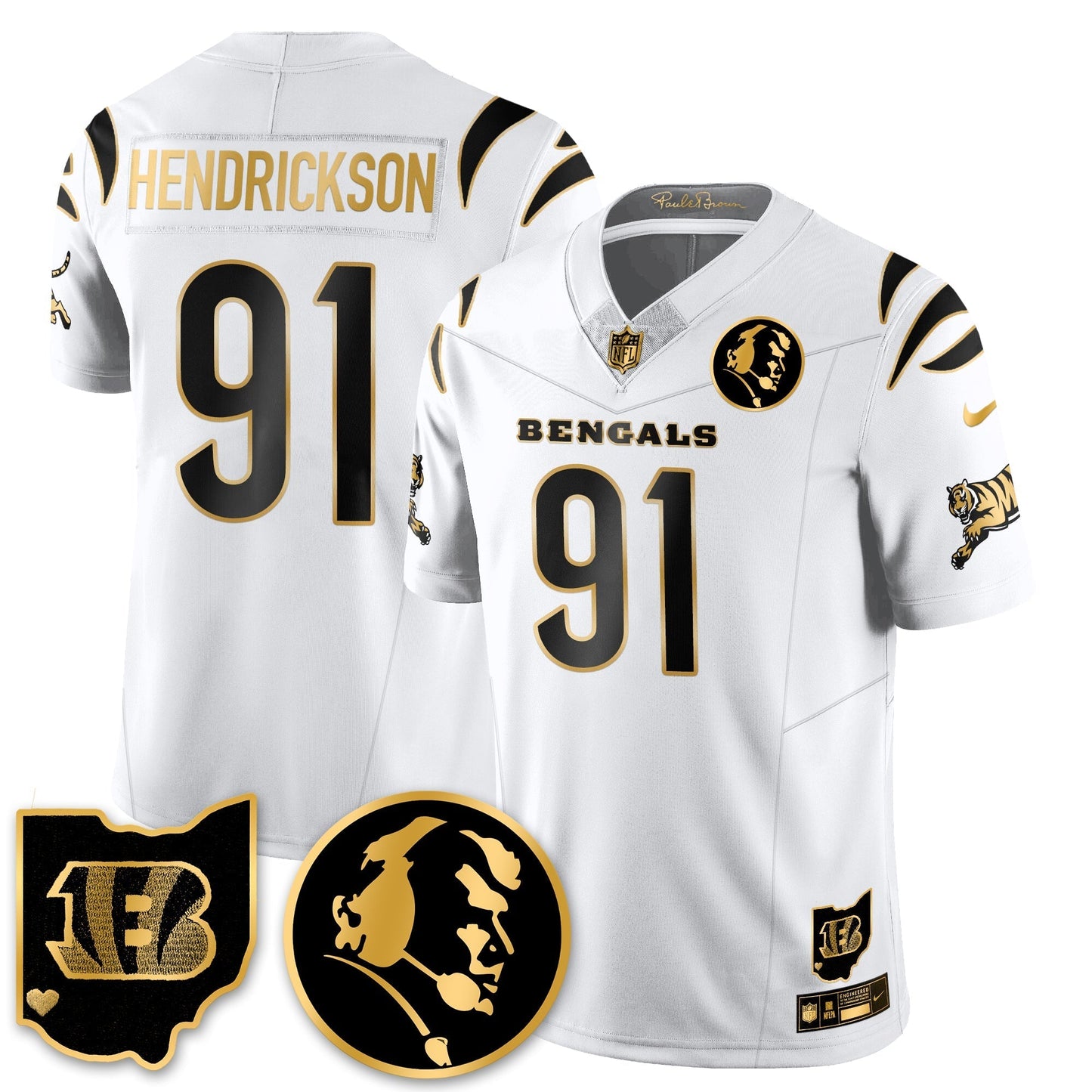 CIN Vapor Limited Gold Jersey - John Madden Patch - All Stitched-DTD