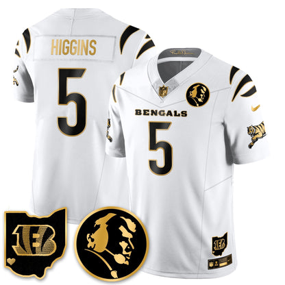 CIN Vapor Limited Gold Jersey - John Madden Patch - All Stitched-DTD