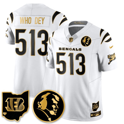 CIN Vapor Limited Gold Jersey - John Madden Patch - All Stitched-DTD