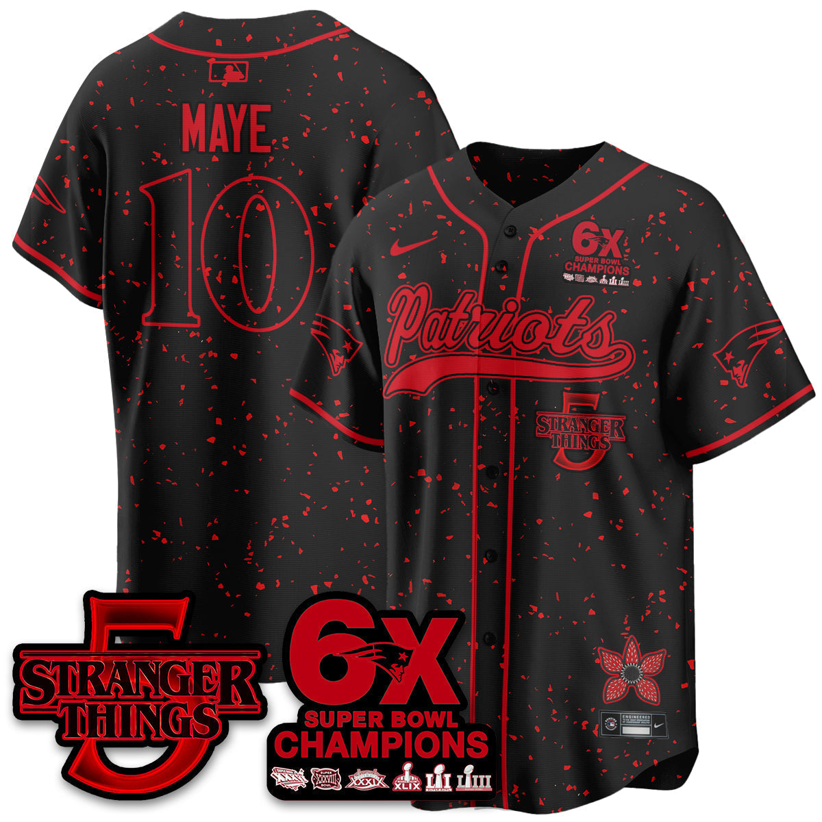 NE Stranger Things Vapor Limited Baseball Jersey - All Stitched-DTD