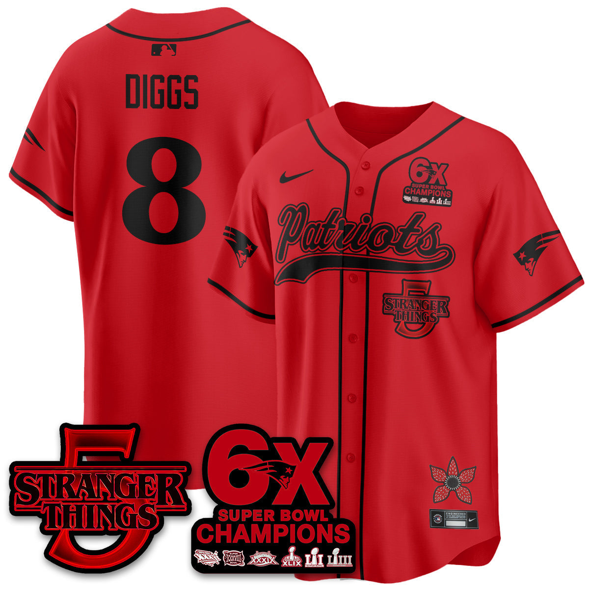 NE Stranger Things Vapor Limited Baseball Jersey - All Stitched-DTD