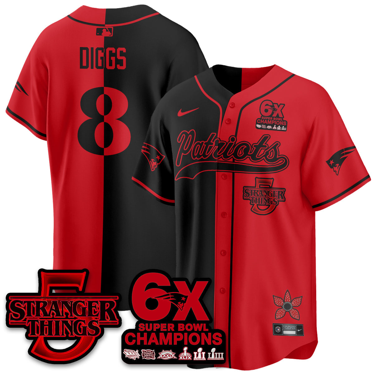 NE Stranger Things Vapor Limited Baseball Jersey - All Stitched-DTD