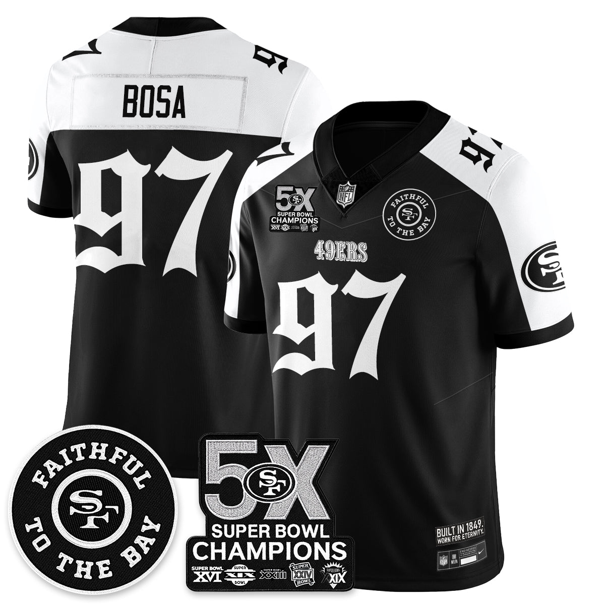 SF 5-Time Champions Gothic Vapor Limited Jersey - All Stitched-DTD