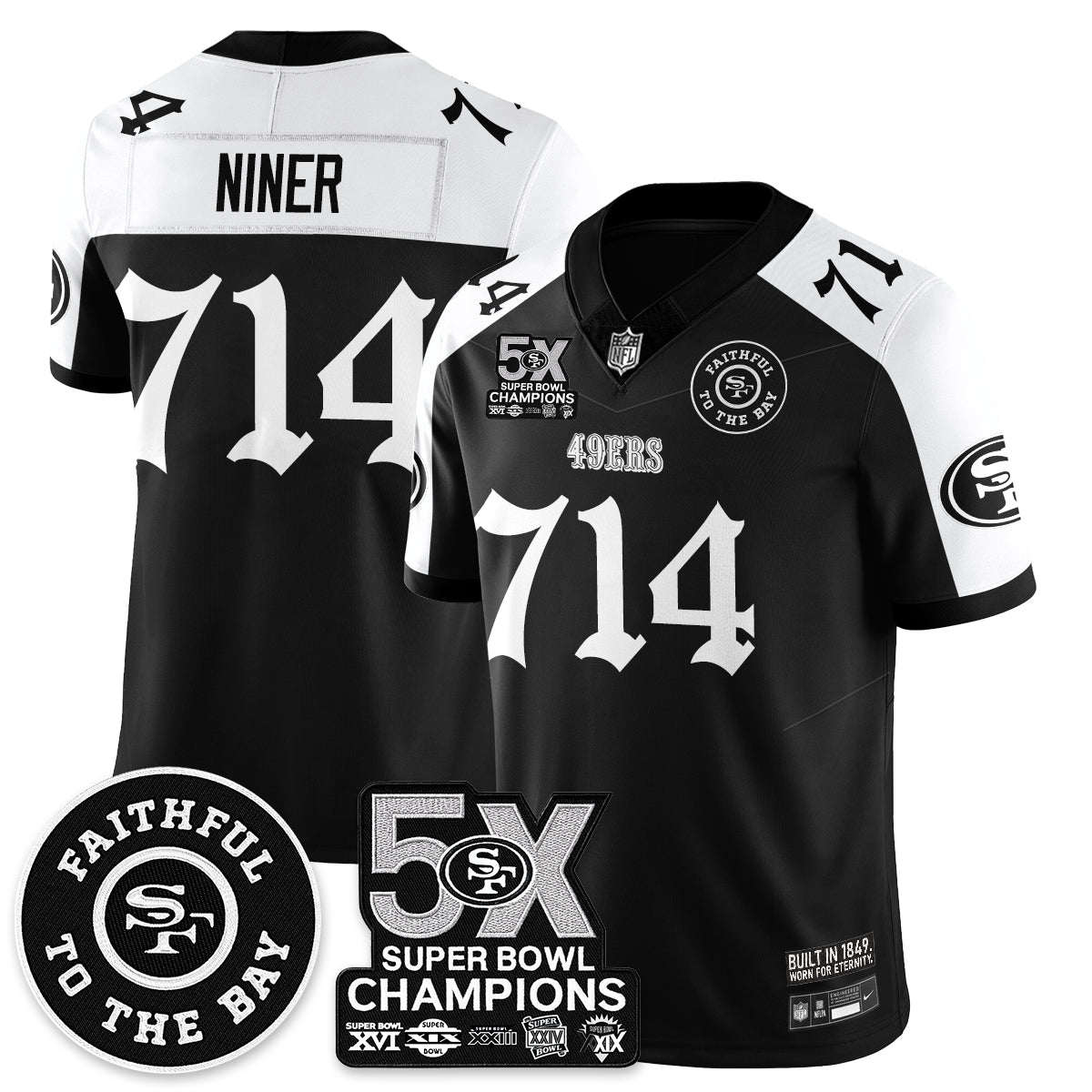 SF 5-Time Champions Gothic Vapor Limited Jersey - All Stitched-DTD