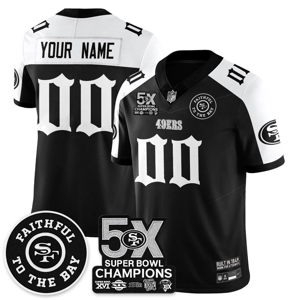 SF 5-Time Champions Gothic Vapor Limited Jersey - All Stitched-DTD