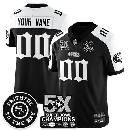 SF 5-Time Champions Gothic Vapor Limited Custom Jersey - All Stitched-DTD