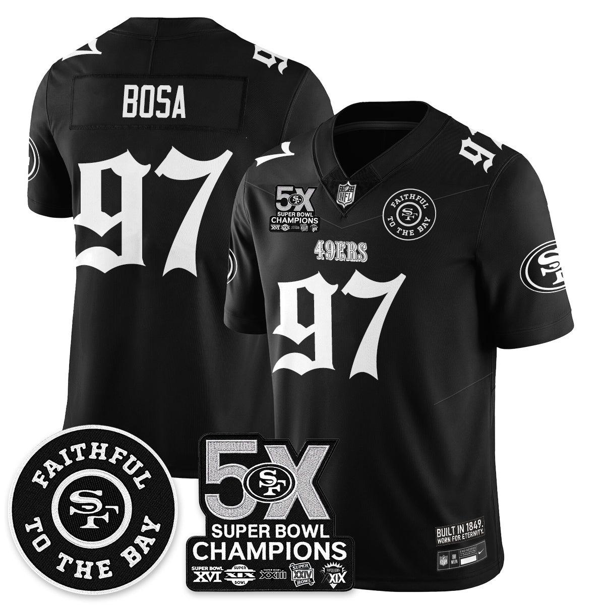 SF 5-Time Champions Gothic Vapor Limited Jersey - All Stitched-DTD