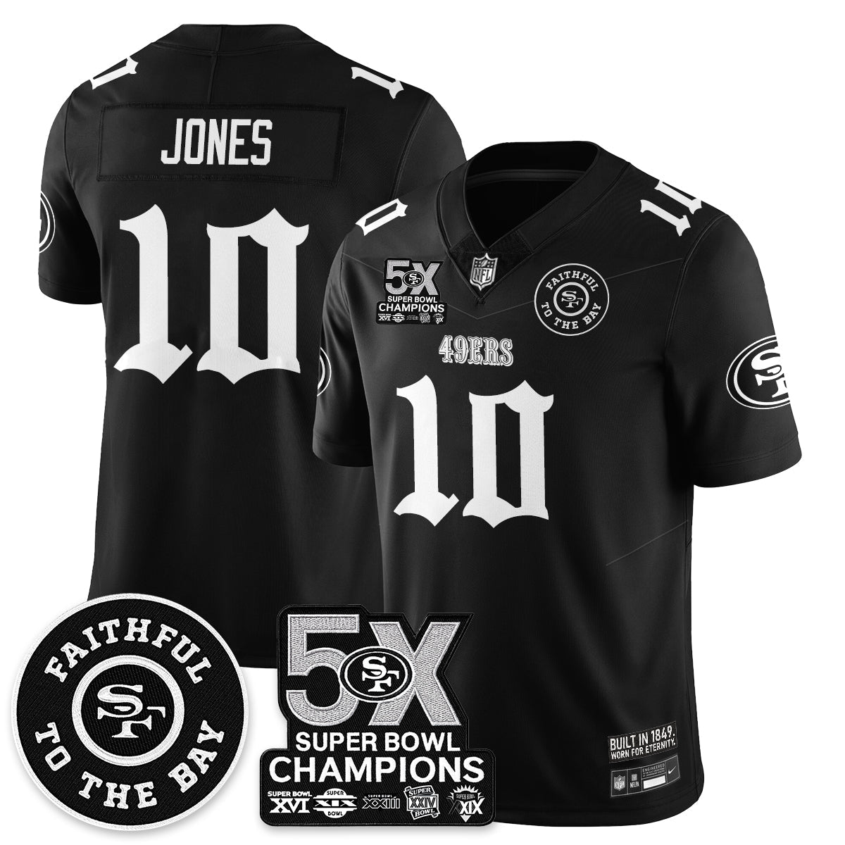 SF 5-Time Champions Gothic Vapor Limited Jersey - All Stitched-DTD
