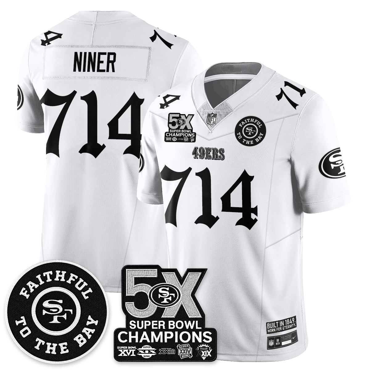 SF 5-Time Champions Gothic Vapor Limited Jersey - All Stitched-DTD
