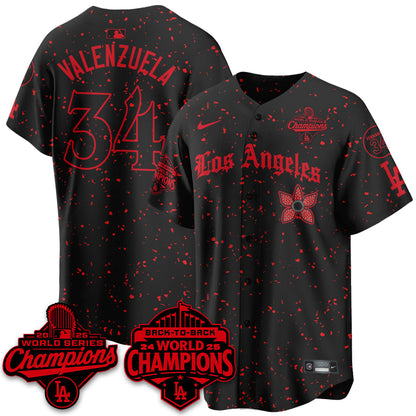 LAD 2025 World Series Champions x Stranger Things Vapor Premier Jersey - All Stitched-DTD