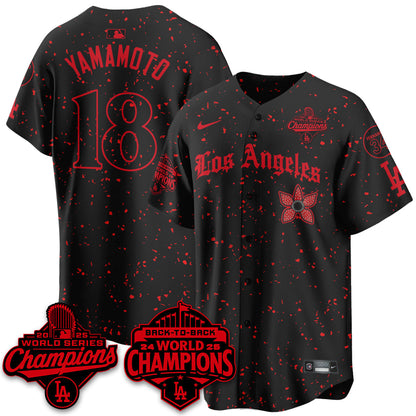 LAD 2025 World Series Champions x Stranger Things Vapor Premier Jersey - All Stitched-DTD