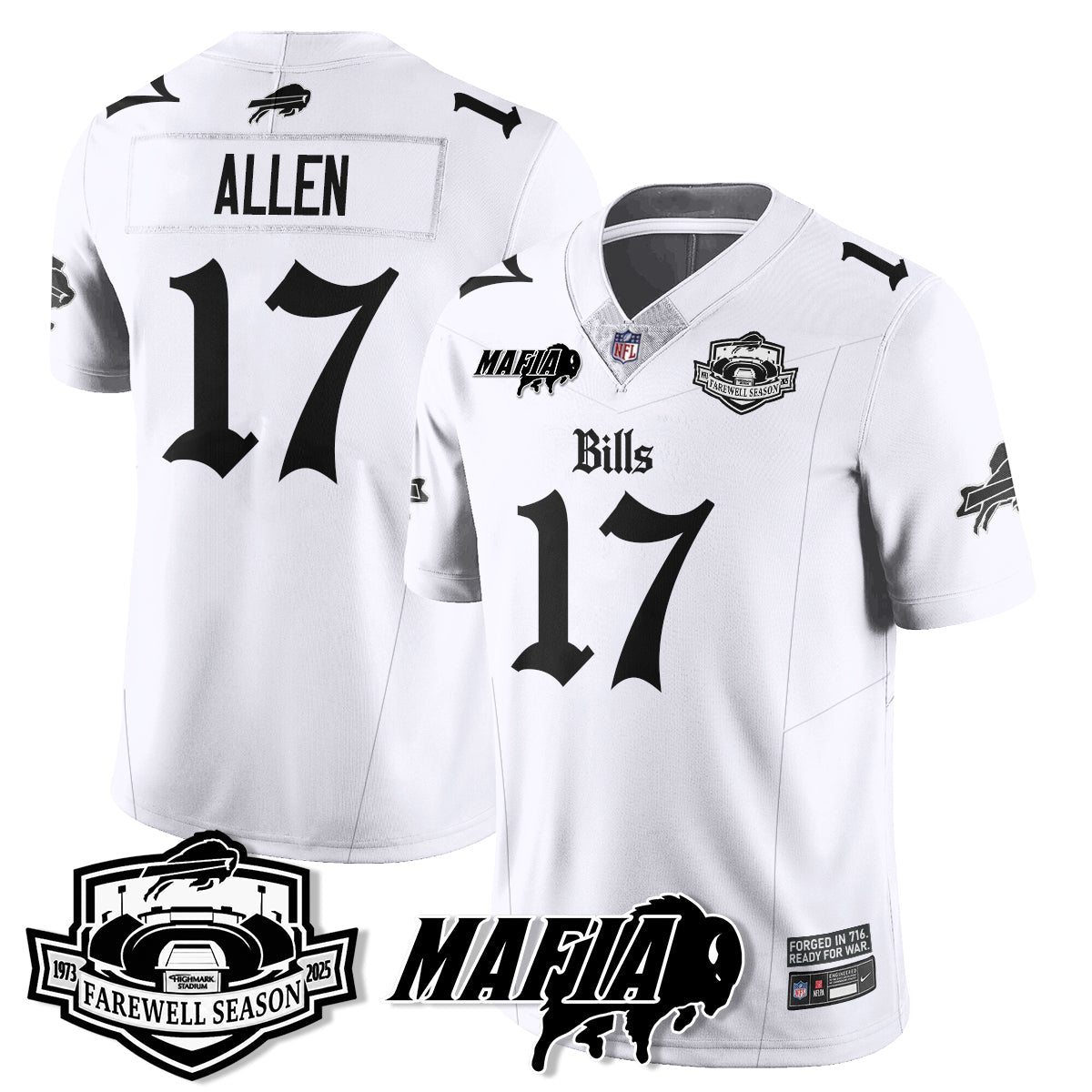 BUF Mafia Gothic Vapor Limited Jersey - Farewell Highmark Patch - All Stitched-DTD