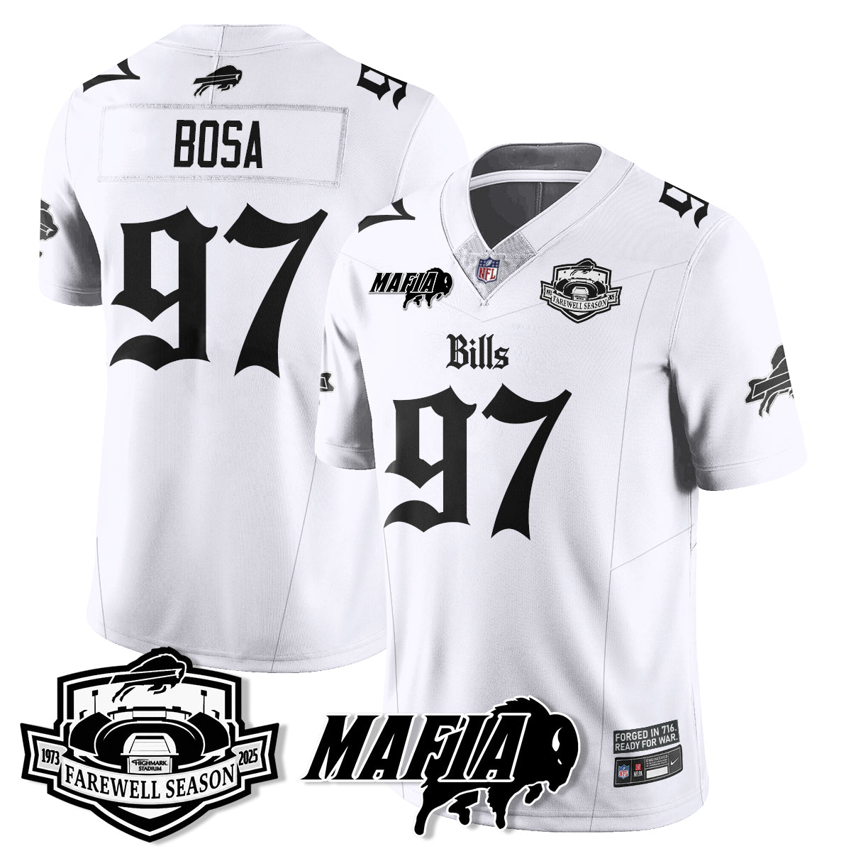 BUF Mafia Gothic Vapor Limited Jersey - Farewell Highmark Patch - All Stitched-DTD