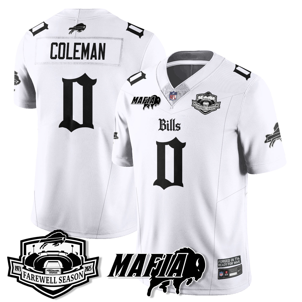 BUF Mafia Gothic Vapor Limited Jersey - Farewell Highmark Patch - All Stitched-DTD
