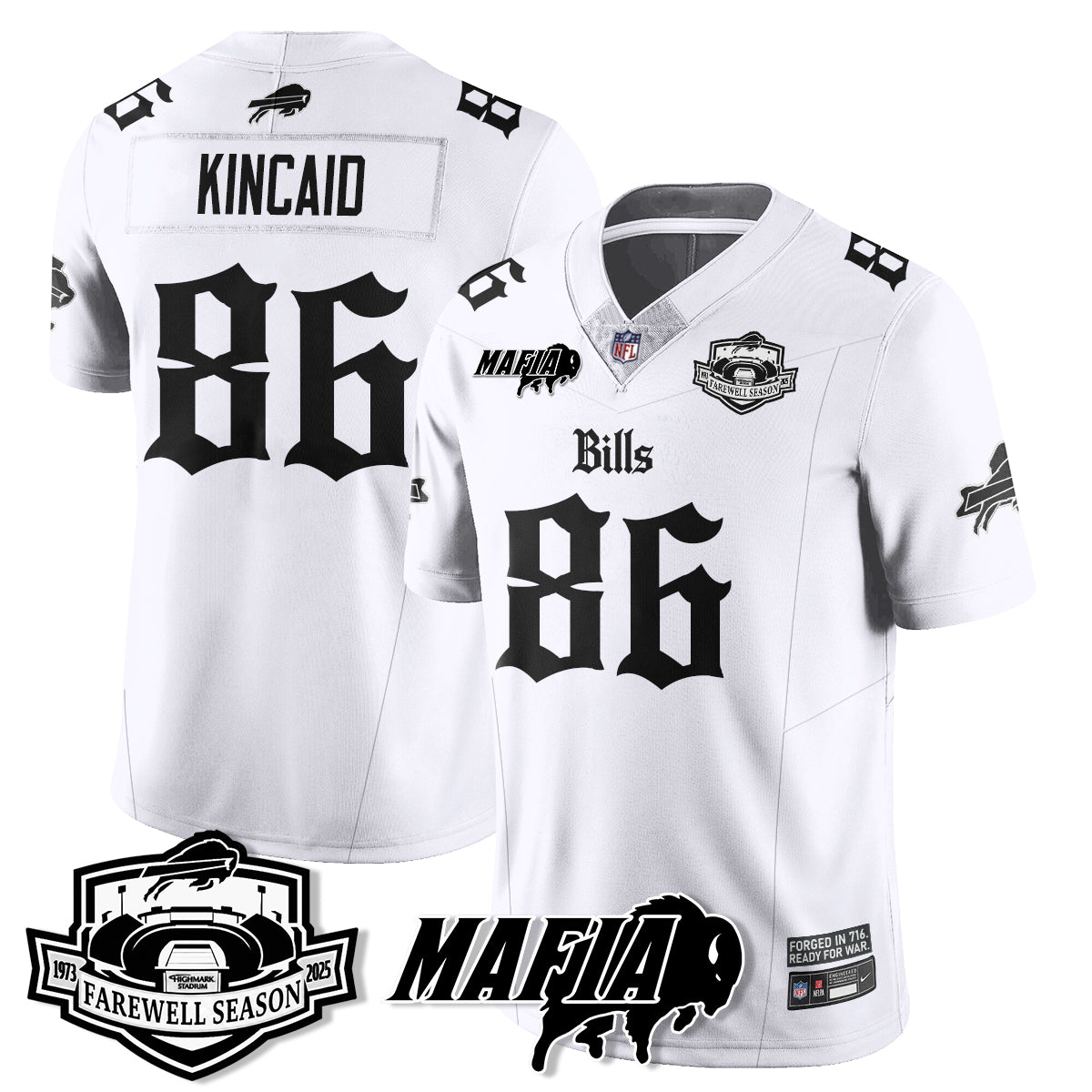 BUF Mafia Gothic Vapor Limited Jersey - Farewell Highmark Patch - All Stitched-DTD