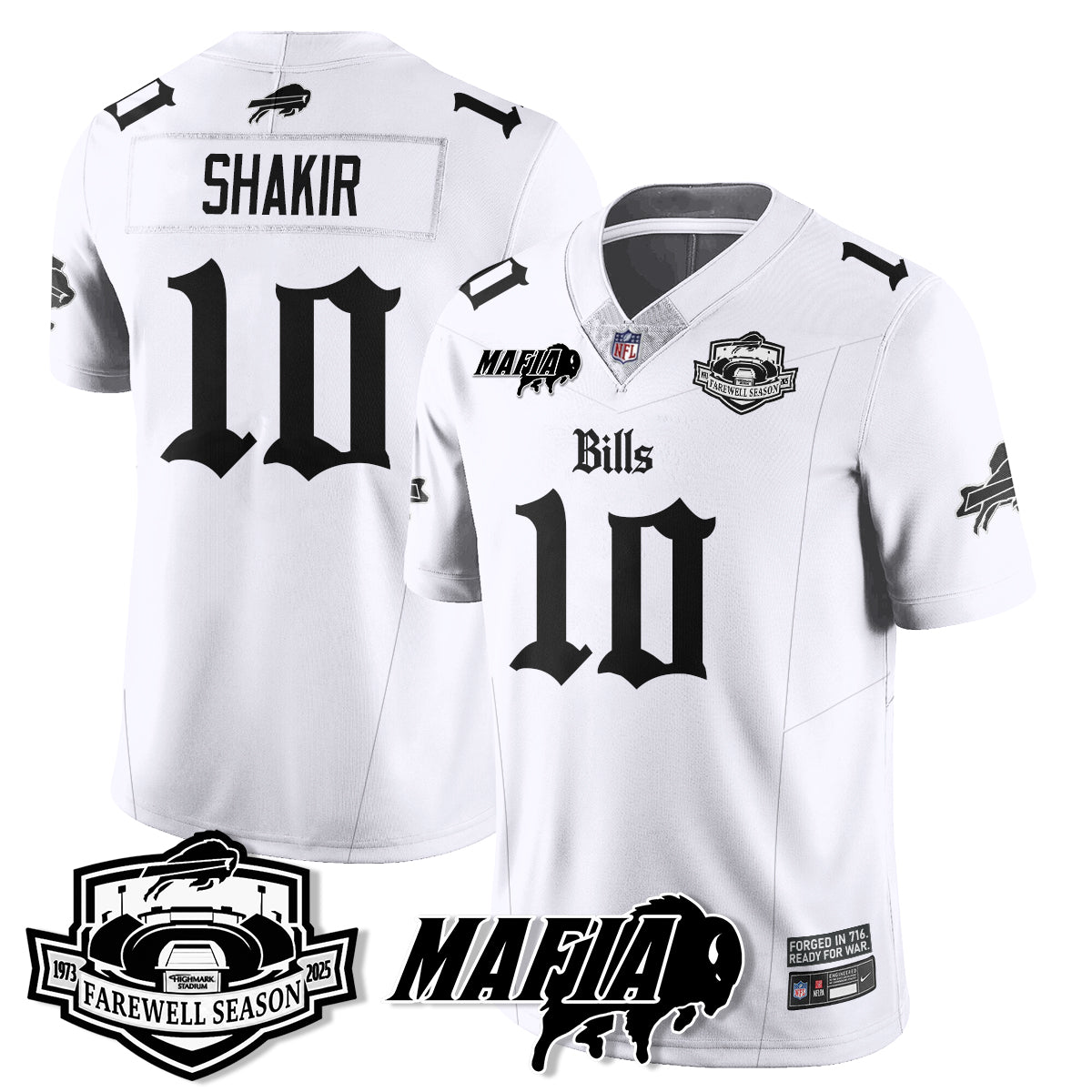 BUF Mafia Gothic Vapor Limited Jersey - Farewell Highmark Patch - All Stitched-DTD