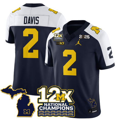 MICH 12x-Time National Champions Vapor Limited Football Jersey - All Stitched-DTD
