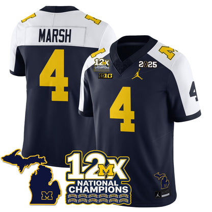 MICH 12x-Time National Champions Vapor Limited Football Jersey - All Stitched-DTD