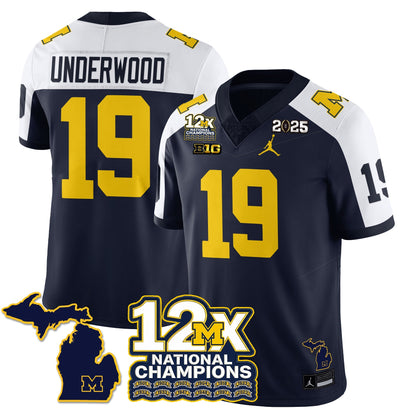 MICH 12x-Time National Champions Vapor Limited Football Jersey - All Stitched-DTD