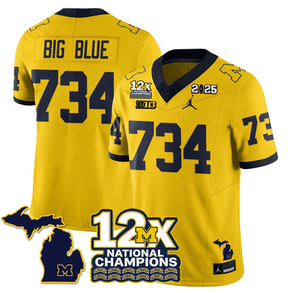 MICH 12x-Time National Champions Vapor Limited Football Jersey - All Stitched-DTD
