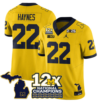 MICH 12x-Time National Champions Vapor Limited Football Jersey - All Stitched-DTD