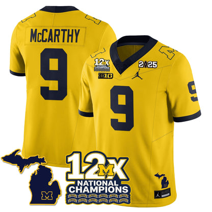 MICH 12x-Time National Champions Vapor Limited Football Jersey - All Stitched-DTD