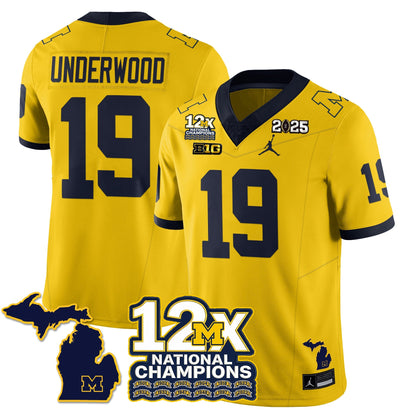 MICH 12x-Time National Champions Vapor Limited Football Jersey - All Stitched-DTD
