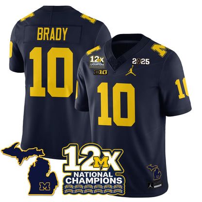 MICH 12x-Time National Champions Vapor Limited Football Jersey - All Stitched-DTD