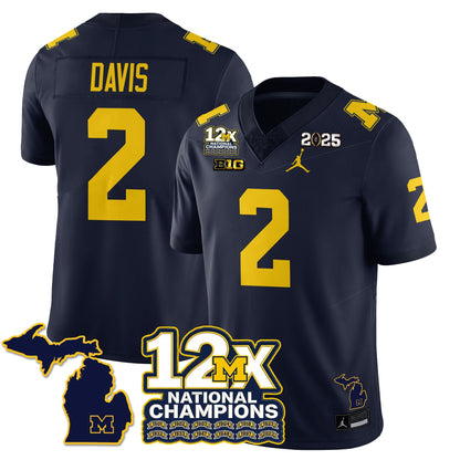 MICH 12x-Time National Champions Vapor Limited Football Jersey - All Stitched-DTD