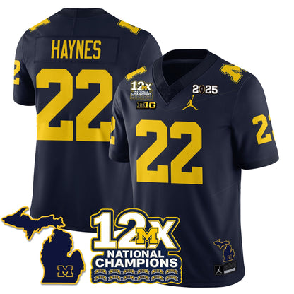 MICH 12x-Time National Champions Vapor Limited Football Jersey - All Stitched-DTD