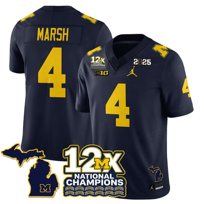 MICH 12x-Time National Champions Vapor Limited Football Jersey - All Stitched-DTD