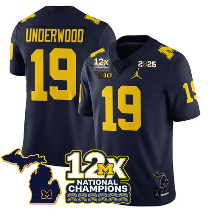 MICH 12x-Time National Champions Vapor Limited Football Jersey - All Stitched-DTD
