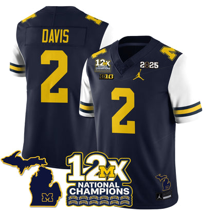 MICH 12x-Time National Champions Vapor Limited Football Jersey - All Stitched-DTD