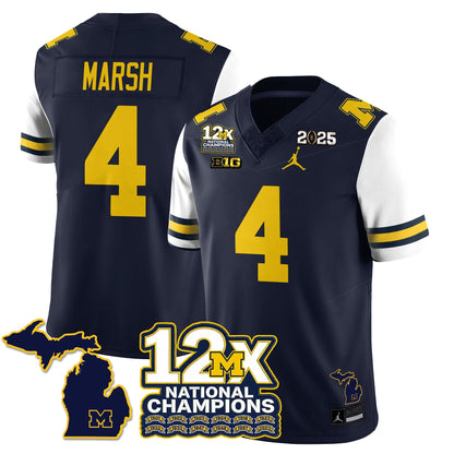 MICH 12x-Time National Champions Vapor Limited Football Jersey - All Stitched-DTD
