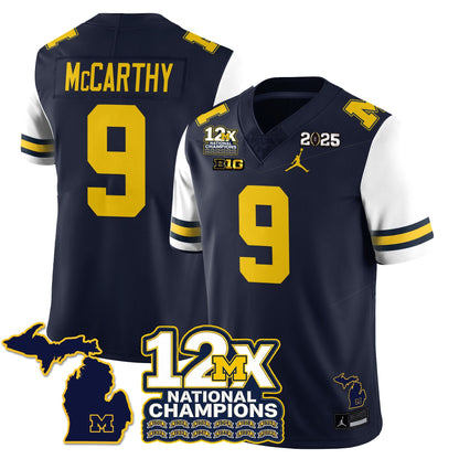 MICH 12x-Time National Champions Vapor Limited Football Jersey - All Stitched-DTD