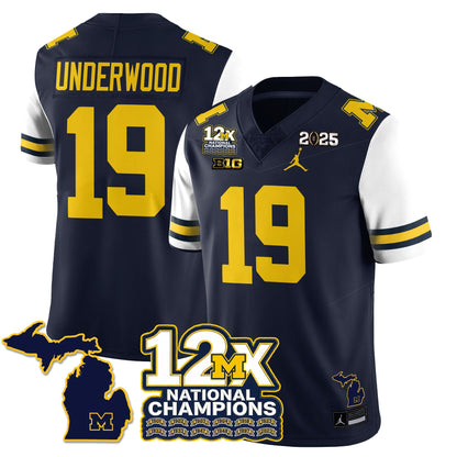 MICH 12x-Time National Champions Vapor Limited Football Jersey - All Stitched-DTD