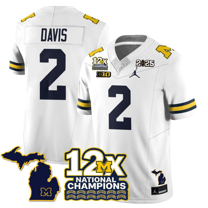 MICH 12x-Time National Champions Vapor Limited Football Jersey - All Stitched-DTD
