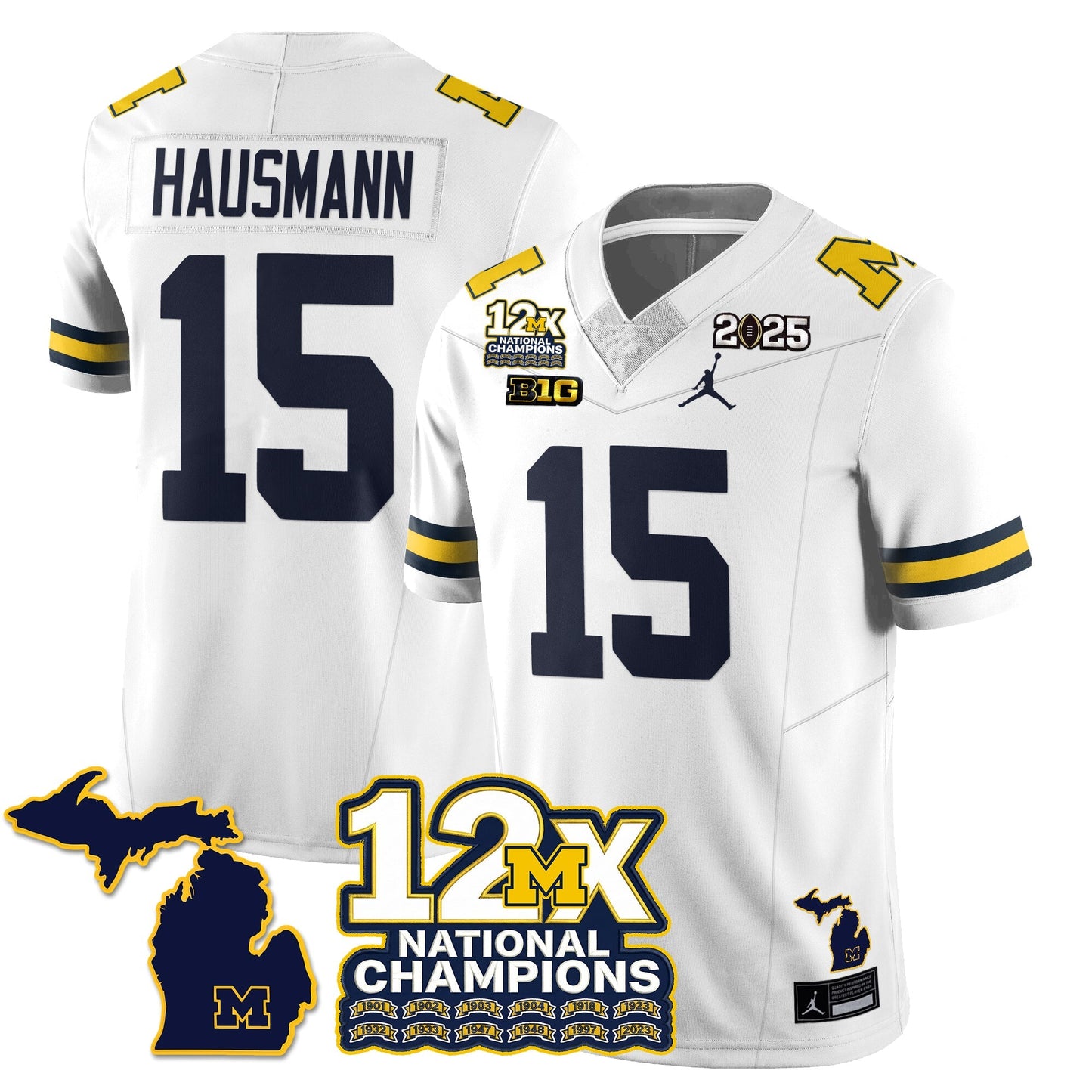 MICH 12x-Time National Champions Vapor Limited Football Jersey - All Stitched-DTD