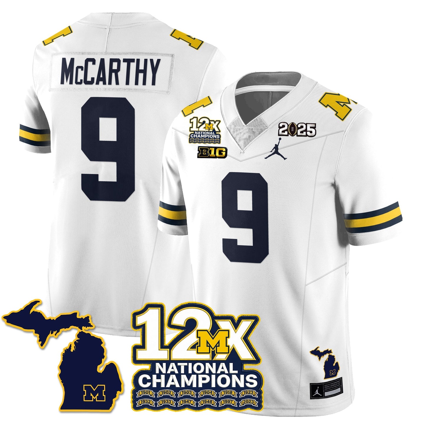 MICH 12x-Time National Champions Vapor Limited Football Jersey - All Stitched-DTD