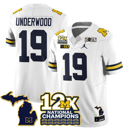 MICH 12x-Time National Champions Vapor Limited Football Jersey - All Stitched-DTD