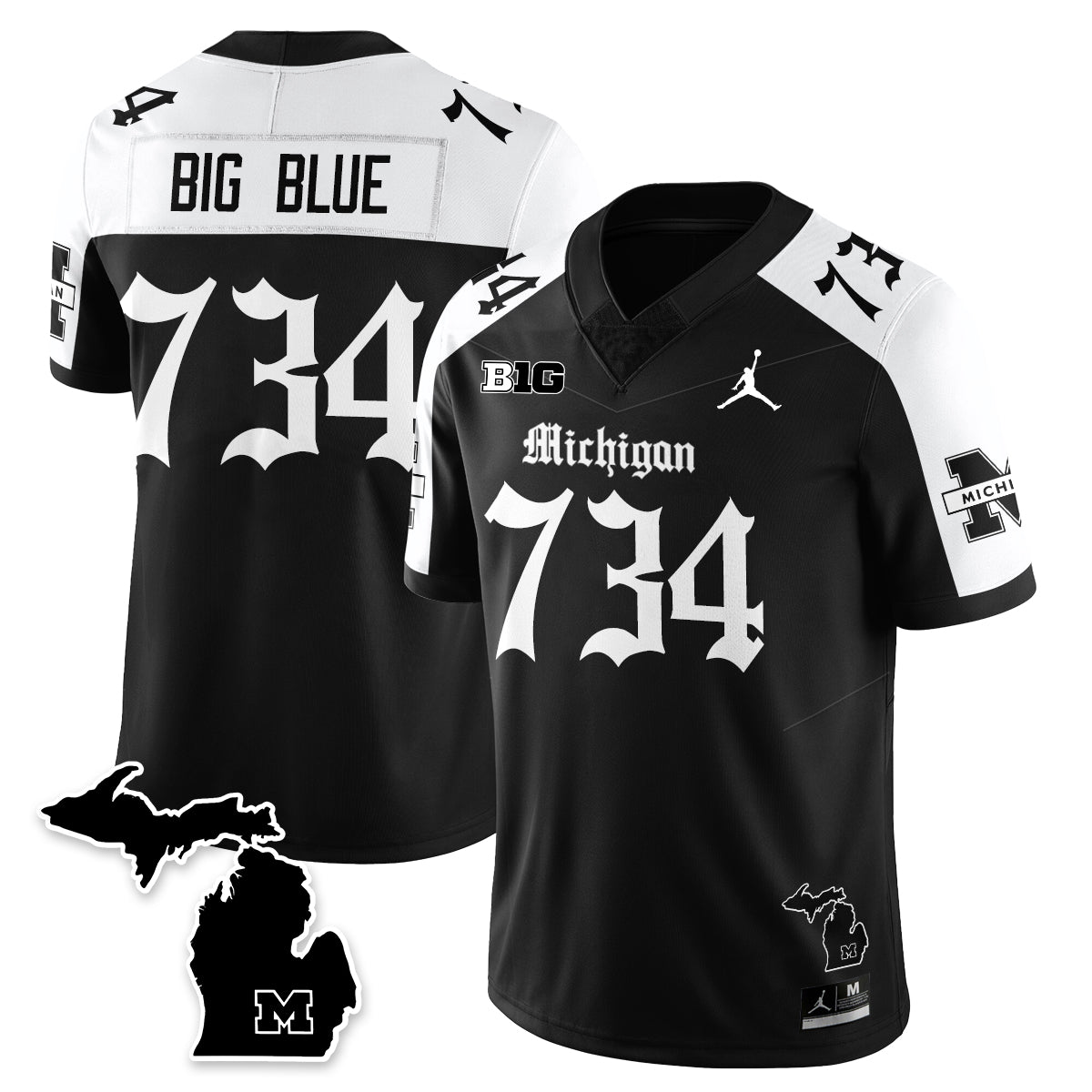 MICH Gothic Vapor Limited Football Jersey - All Stitched-DTD