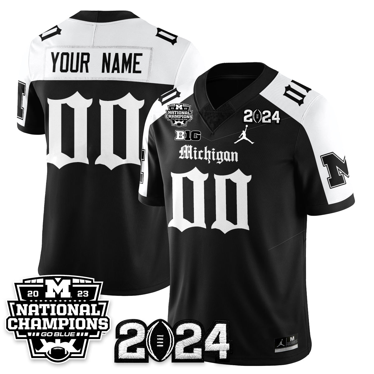 Custom MICH Gothic 2023 National Champions Vapor Limited Football Jersey - All Stitched (Copy)-DTD