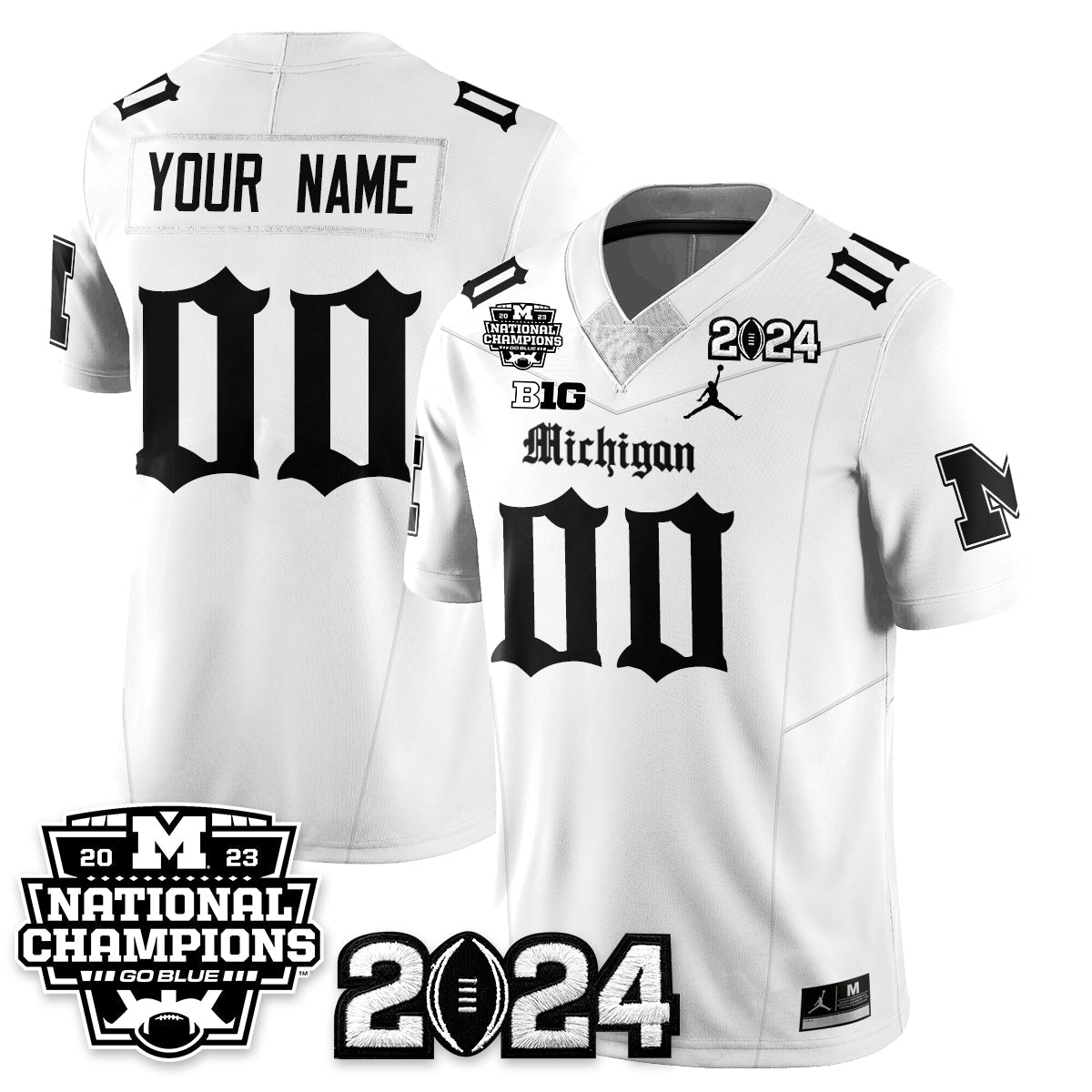 Custom MICH Gothic 2023 National Champions Vapor Limited Football Jersey - All Stitched (Copy)-DTD