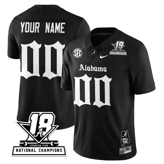 BAMA 18x-Time National Champions Gothic Vapor Limited Custom Jersey - All Stitched-DTD