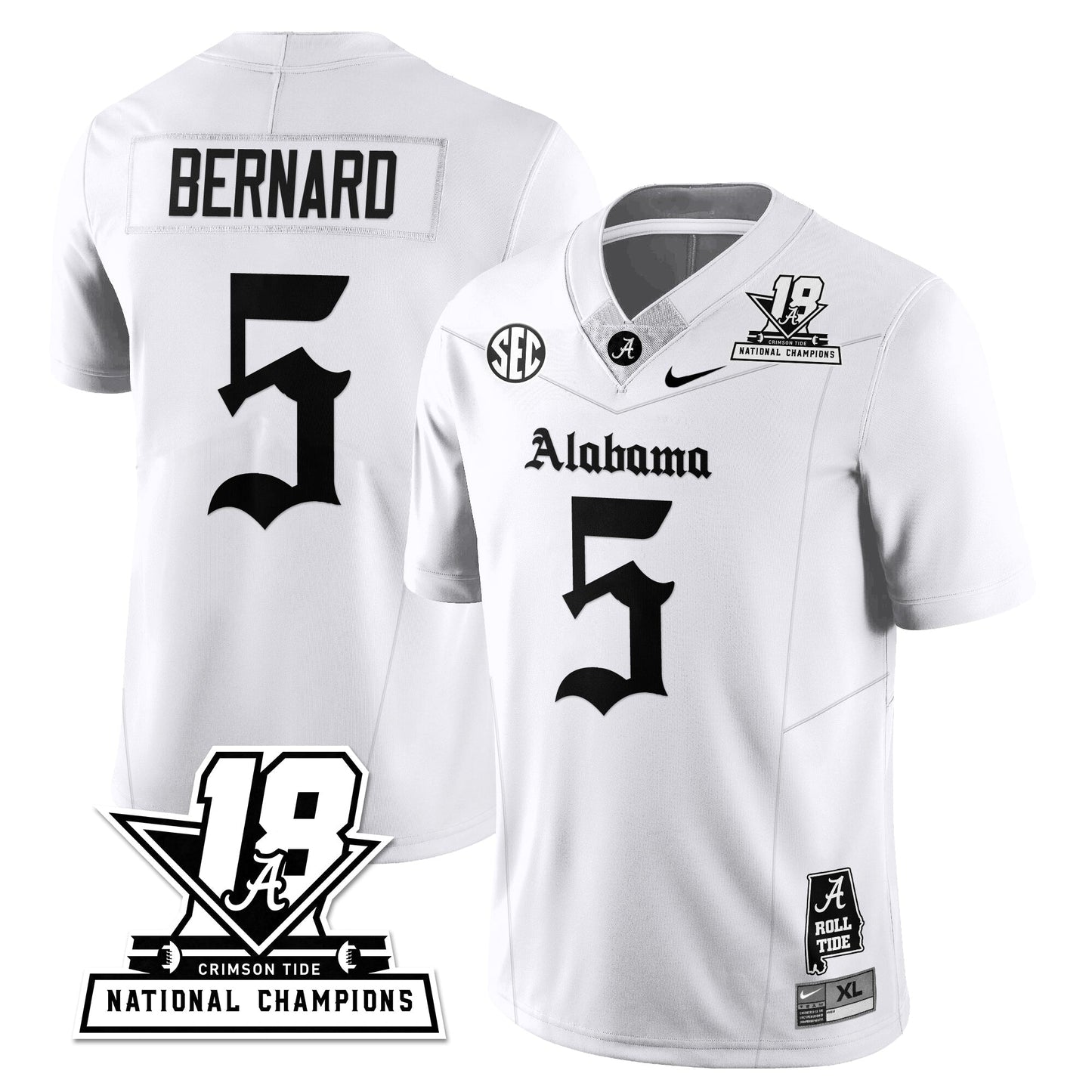BAMA 18x-Time National Champions Gothic Vapor Limited Jersey - All Stitched-DTD