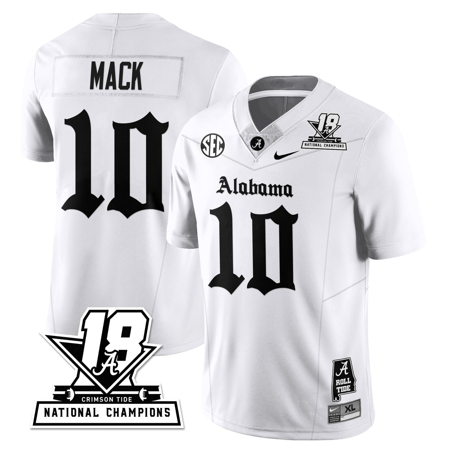 BAMA 18x-Time National Champions Gothic Vapor Limited Jersey - All Stitched-DTD