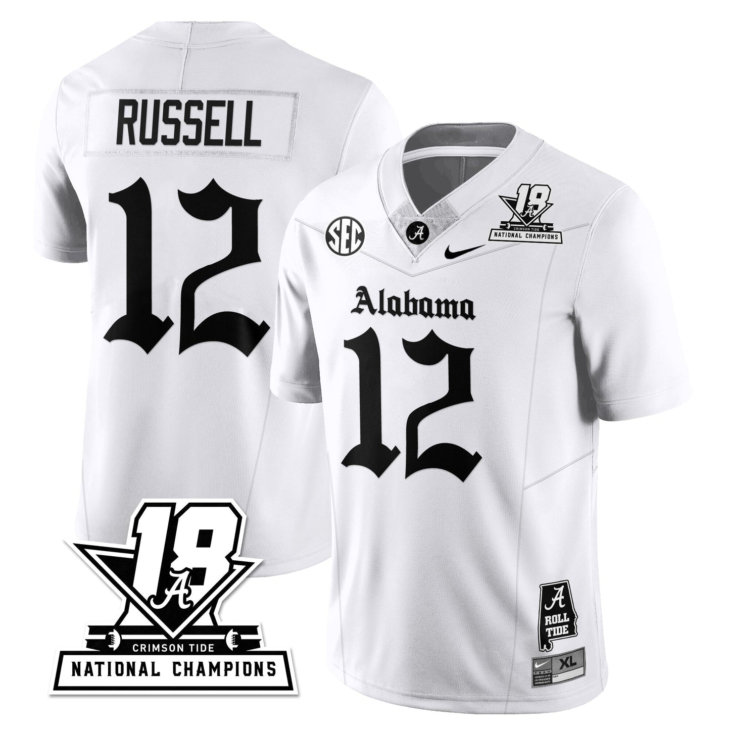 BAMA 18x-Time National Champions Gothic Vapor Limited Jersey - All Stitched-DTD