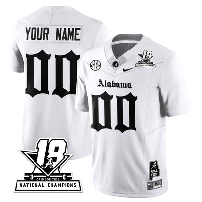 BAMA 18x-Time National Champions Gothic Vapor Limited Custom Jersey - All Stitched-DTD