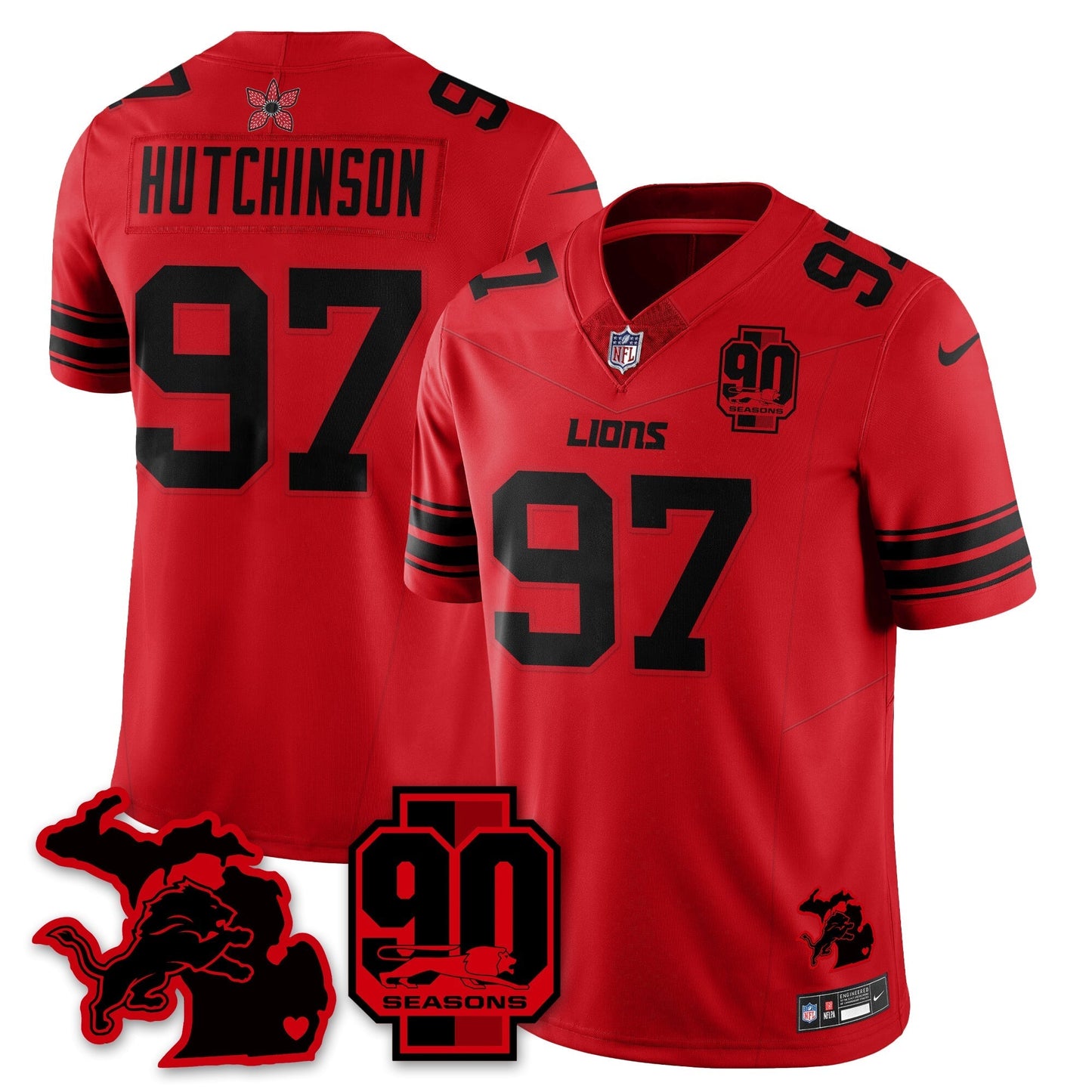 DET 'Stranger Things Edition' Vapor Limited Jersey - All Stitched-DTD